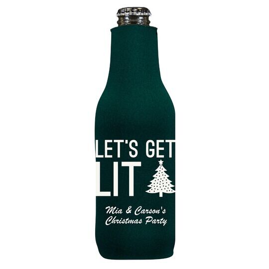 Let's Get Lit Christmas Tree Bottle Huggers